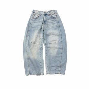 S.O.N.G. Light Wash Barrel Leg Jeans Size 5/27 High Rise Balloon